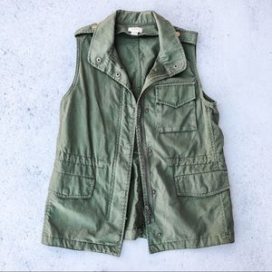 J Crew Green Utility Vest XXS
